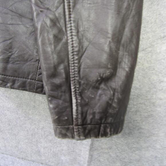 Alexander Julian Colours Jacket Mens XL Brown Leather Zip Front Collared Lined - Picture 6 of 7